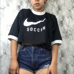 Fishnet cropped Nike shirt